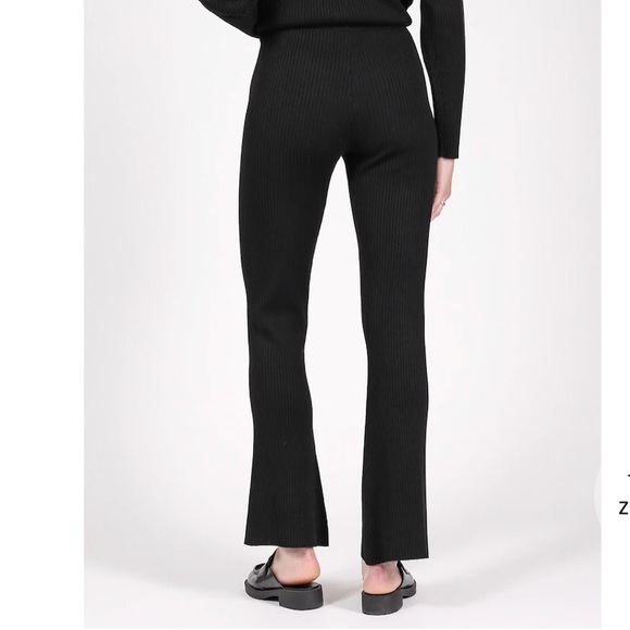 Brunette the Label Ribbed Flare Pants S/M Preowned - Picture 2 of 5